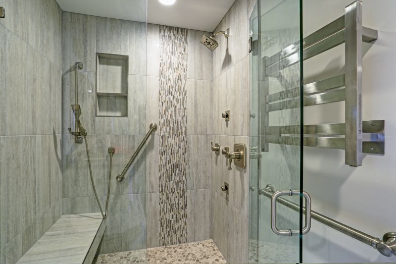 Modern Shower with Textured Tiles